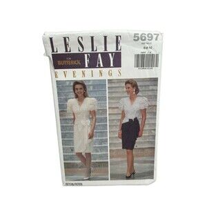 Butterick Leslie Fay Evenings 5697 Size 6 8 10 Dress Sewing Pattern